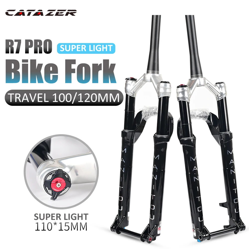 

CATAZER Manitou R7 PRO Bicycle Fork 27.5 29 Inches Mountain MTB Air Bike Fork Matte Black Suspension QR 100*9MM Boost 110*15MM