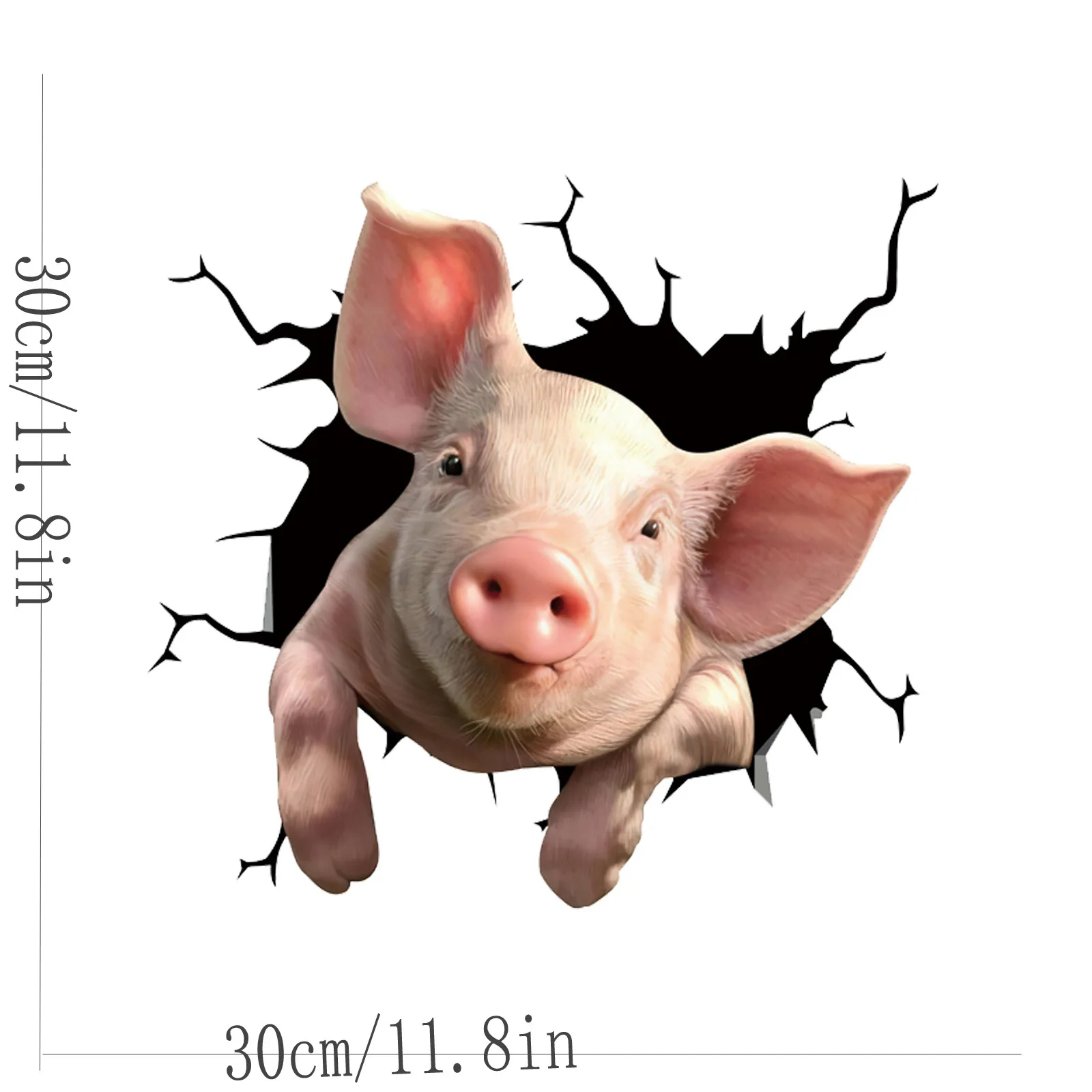 

Pig Crack Car Sticker Pet Funny Puppy Lover Decorations Window Paste Stickers Decoration