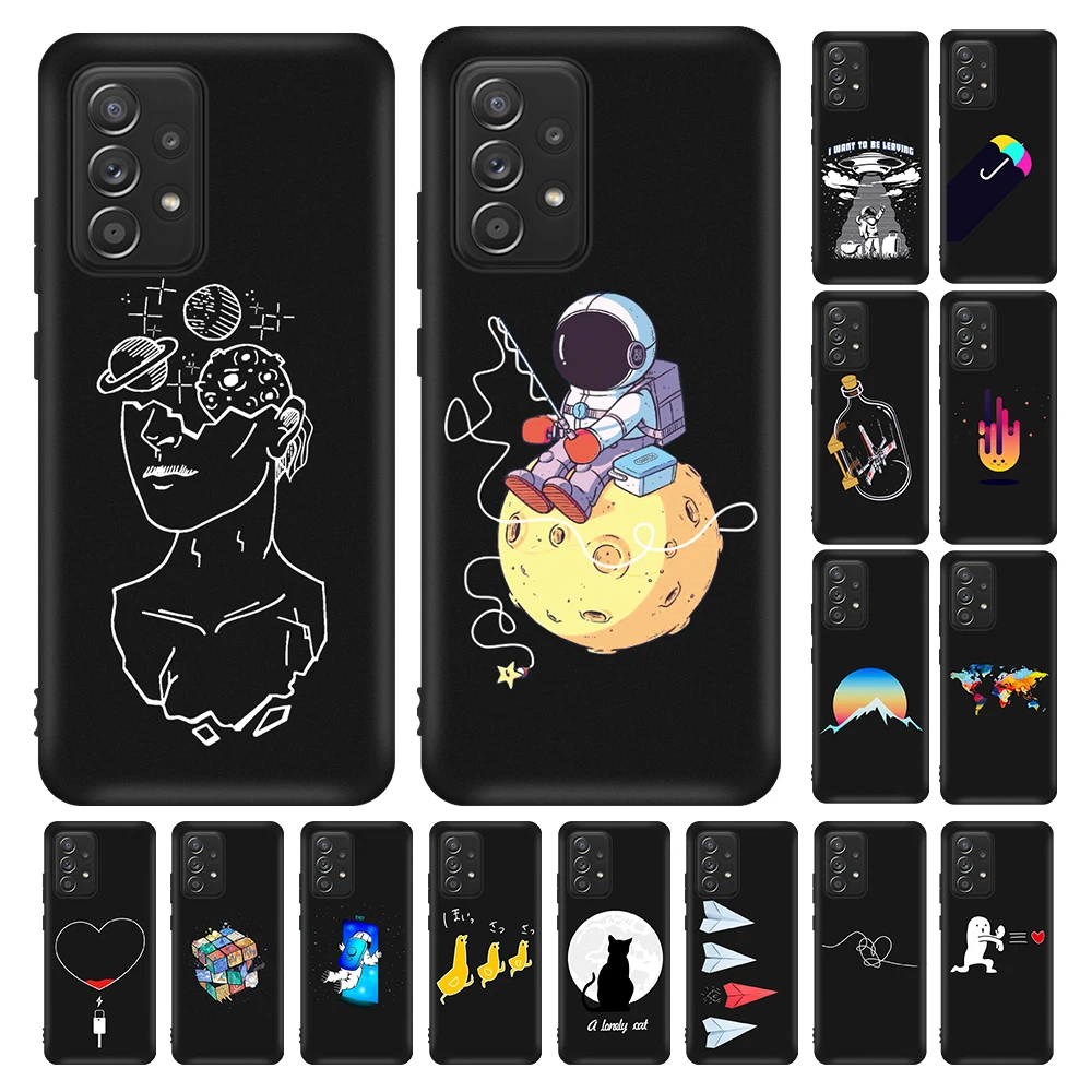 

Black Matte Back Case For Galaxy A 32 42 72 52 5G Painted Phone Cover For Samsung Galaxy S20 S21 Plus Ultra FE Camera protection