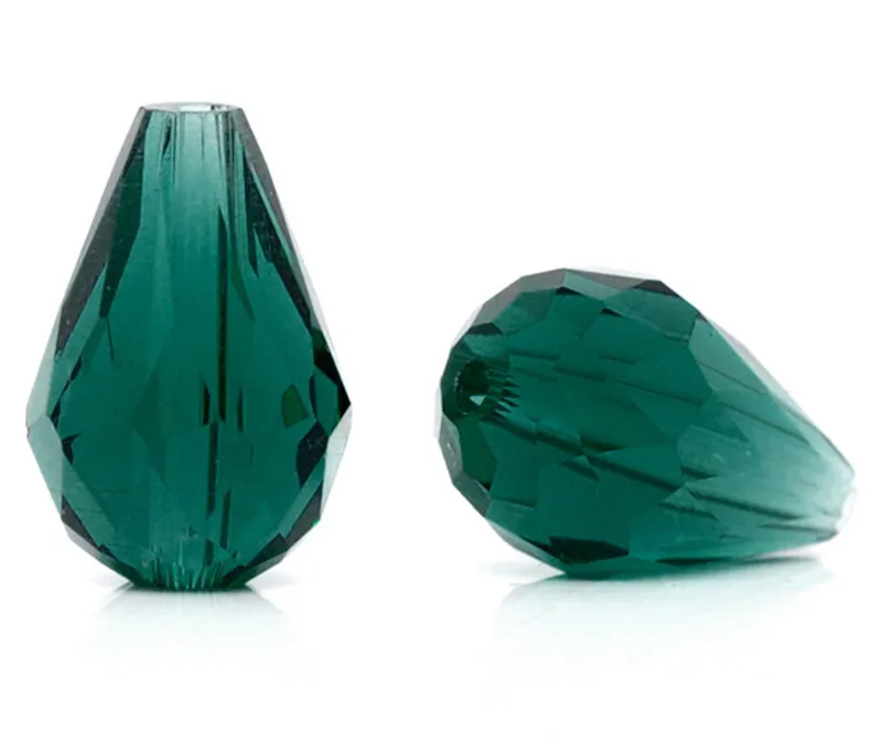 8 сезонов Хрустальные стеклянные бусины россыпью каплеобразный малахит зеленый