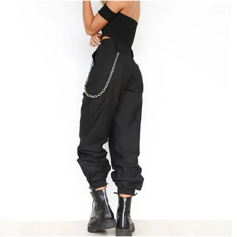 Женские брюки-карго Meihuida свободные длинные спортивные штаны в стиле панк с