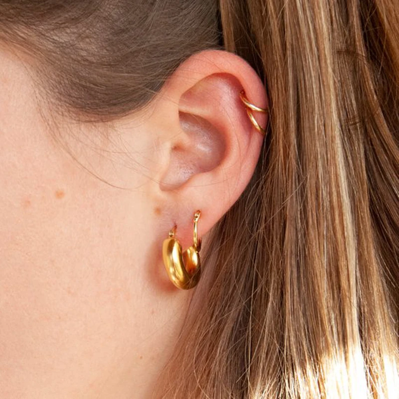 Новинка 2019 классические популярные серьги одноцветные гладкие 5*20 мм