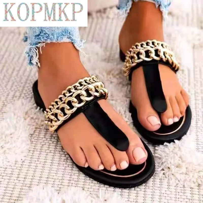 

2021 летние женские повседневные сандалии на плоской подошве с застежкой, модные удобные комнатные сандалии Kopmkp 35-43