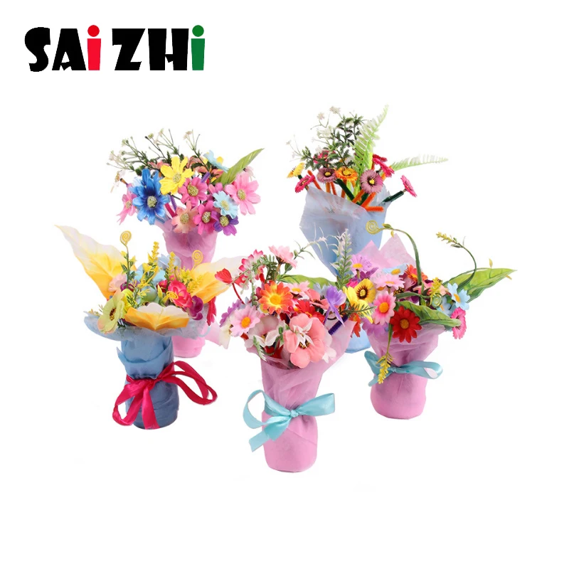 Букет Saizhi из войлочных лепестков детская игрушка набор пуговиц для детей