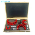 Высокоточные наружные Микрометры 0-4 дюйма 0,0001 дюйма с наконечниками из карбида, набор из 4 шт., измерительные инструменты для промышленного использования 0-1 дюйма-2 дюйма-3-4 дюйма