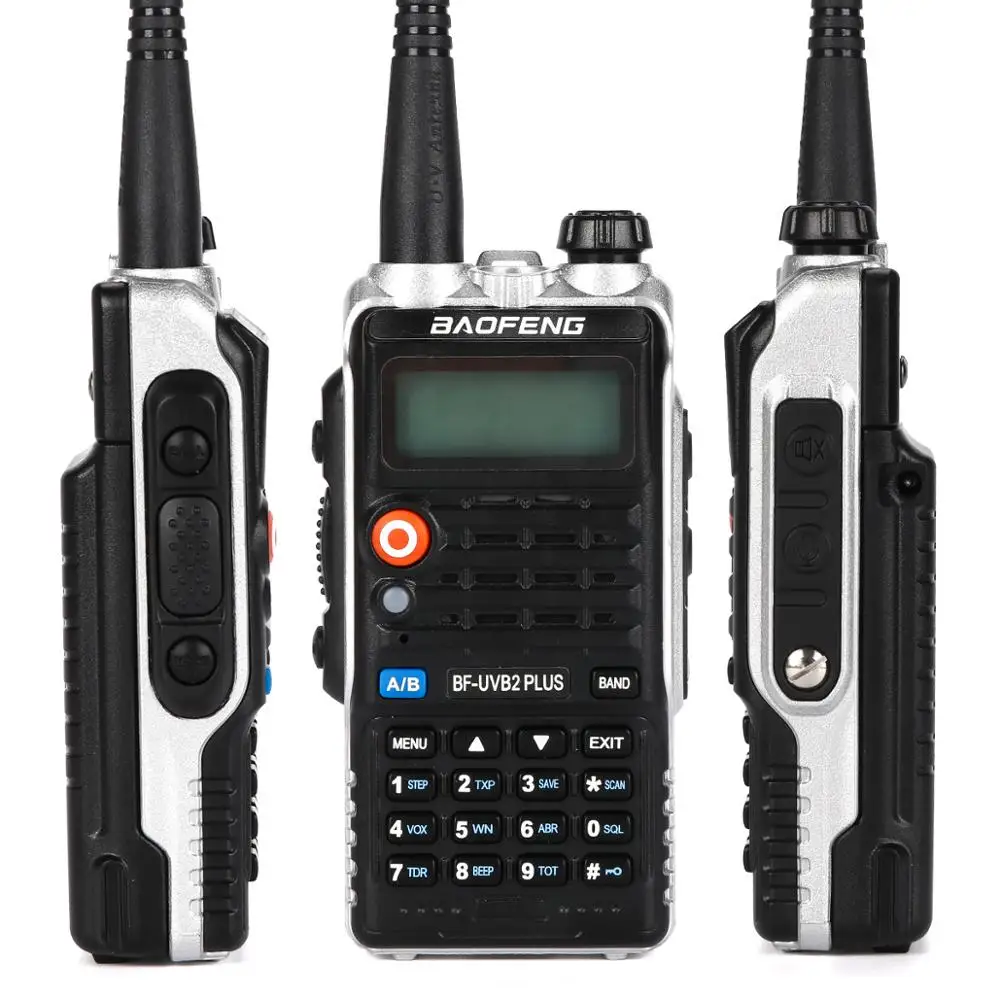 2 шт. светодиодный светильник 4800 мАч батарея Bf-Uvb2 Baofeng Uvb2 Plus для WalkieTalkie Cb радио Мобильный Comunicador Высокая мощность Baofeng 8 Вт b2 - Цвет: sliver