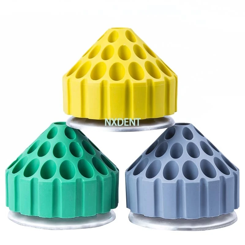 1 stücke 35 Löcher Dental Kunststoff Bur Halter Block Fall 360 Grad Rotierenden Lagerung Box Dental Material Für Dental Labor