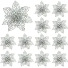 5p 10 см блестящее украшение для рождественской елки, цветок, искусственный цветок на Рождество, украшение для свадьбы, дня рождения, вечеринки, домашний декор