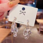 Серьги-гвоздики женские, корейские, с кристаллами