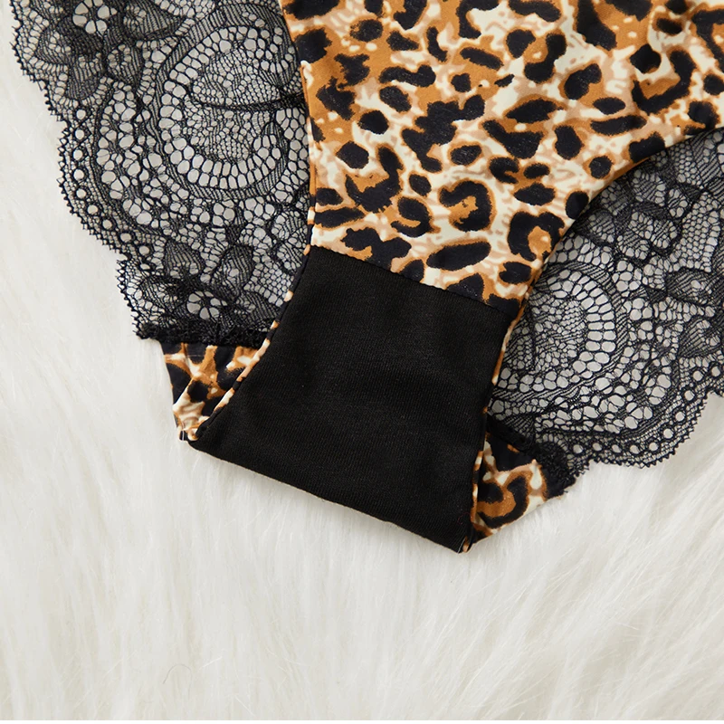 Комплект из 3 предметов с леопардовым принтом трусики для женщин Соблазнительные