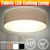 lampshade led frame ceiling light round shape fabric textile shade ceiling light for bathroom living room lamp is not included