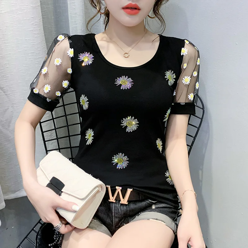 Женская футболка с коротким рукавом и круглым вырезом в Корейском стиле | одежда