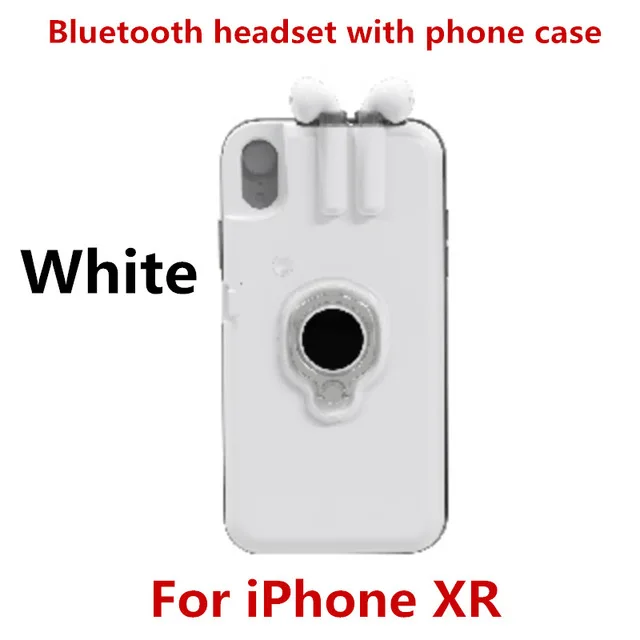White For iPhone XR Модный беспроводной Bluetooth наушник чехол для телефона для iPhone 6 6x7 8 Plus Bluetooth ушной чехол для телефона s для iPhone XS MAX XR X Чехол - Цвет: White For iPhone XR