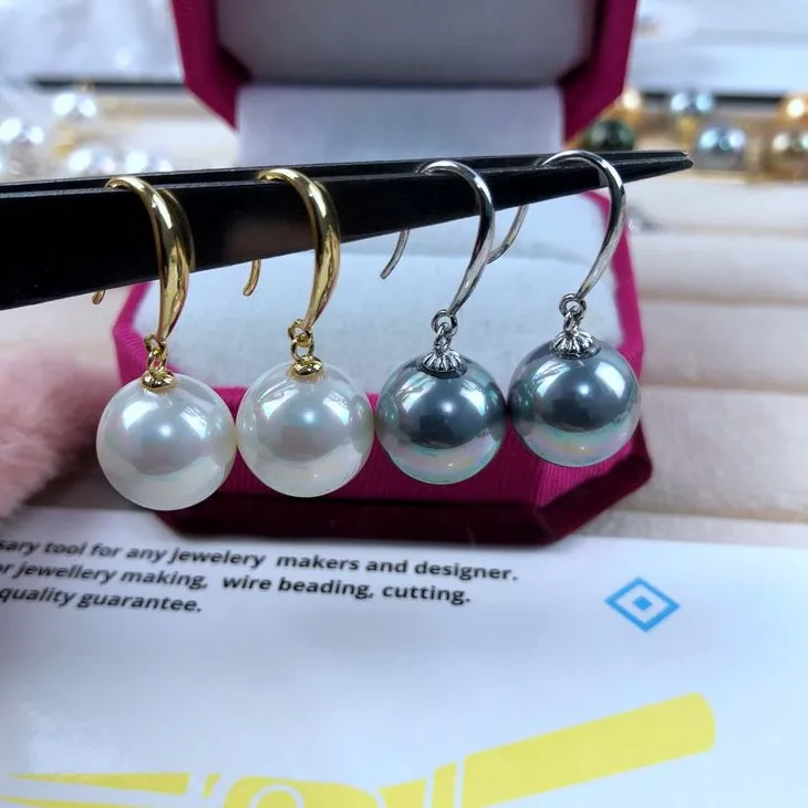 

10 мм-12 мм, опт, серьги с искусственным жемчугом, жемчужные серьги в виде раковины, красивые вечерние серьги в подарок, 10 пар/партия