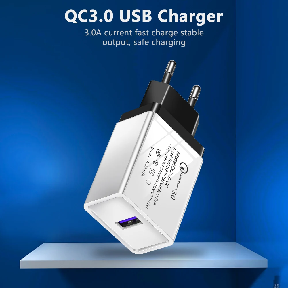 Быстрая зарядка 3,0 2,0 быстрое зарядное устройство Usb для телефона настенное зарядное устройство США ЕС Разъем для samsung S10 Iphone X Xiaomi huawei Oppo телефонов
