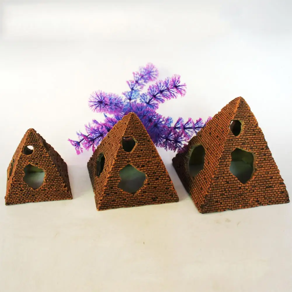 Имитация египетской пирамиды рыбы креветки скрывающий дом смола рокерные