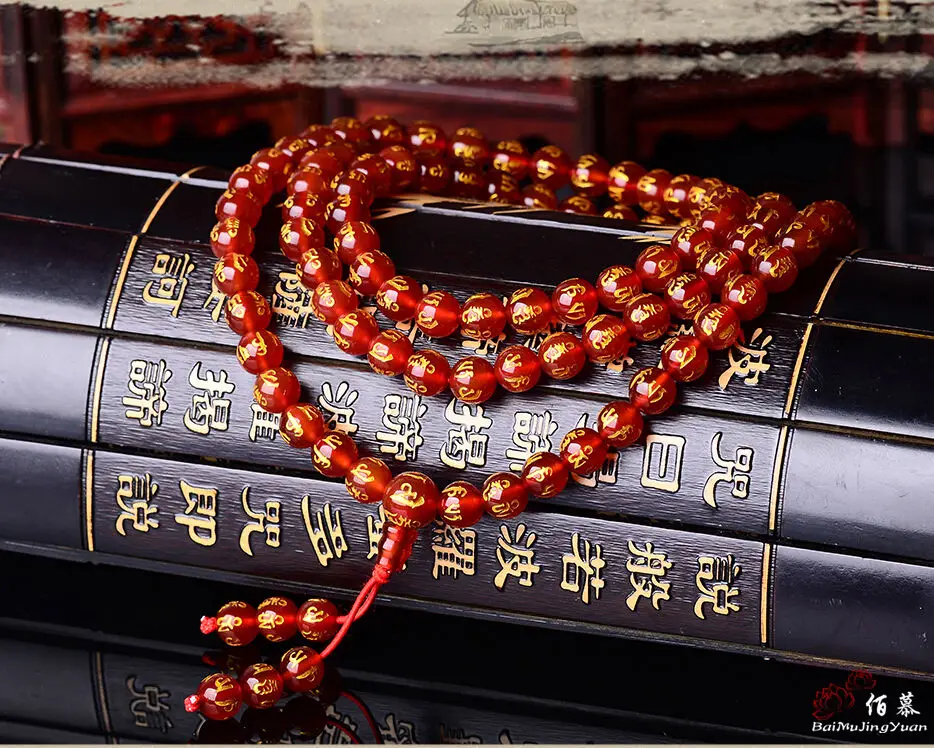 LETSFUN Изящные Ювелирные изделия 8 мм тибетские красные агатные бусины скульптура