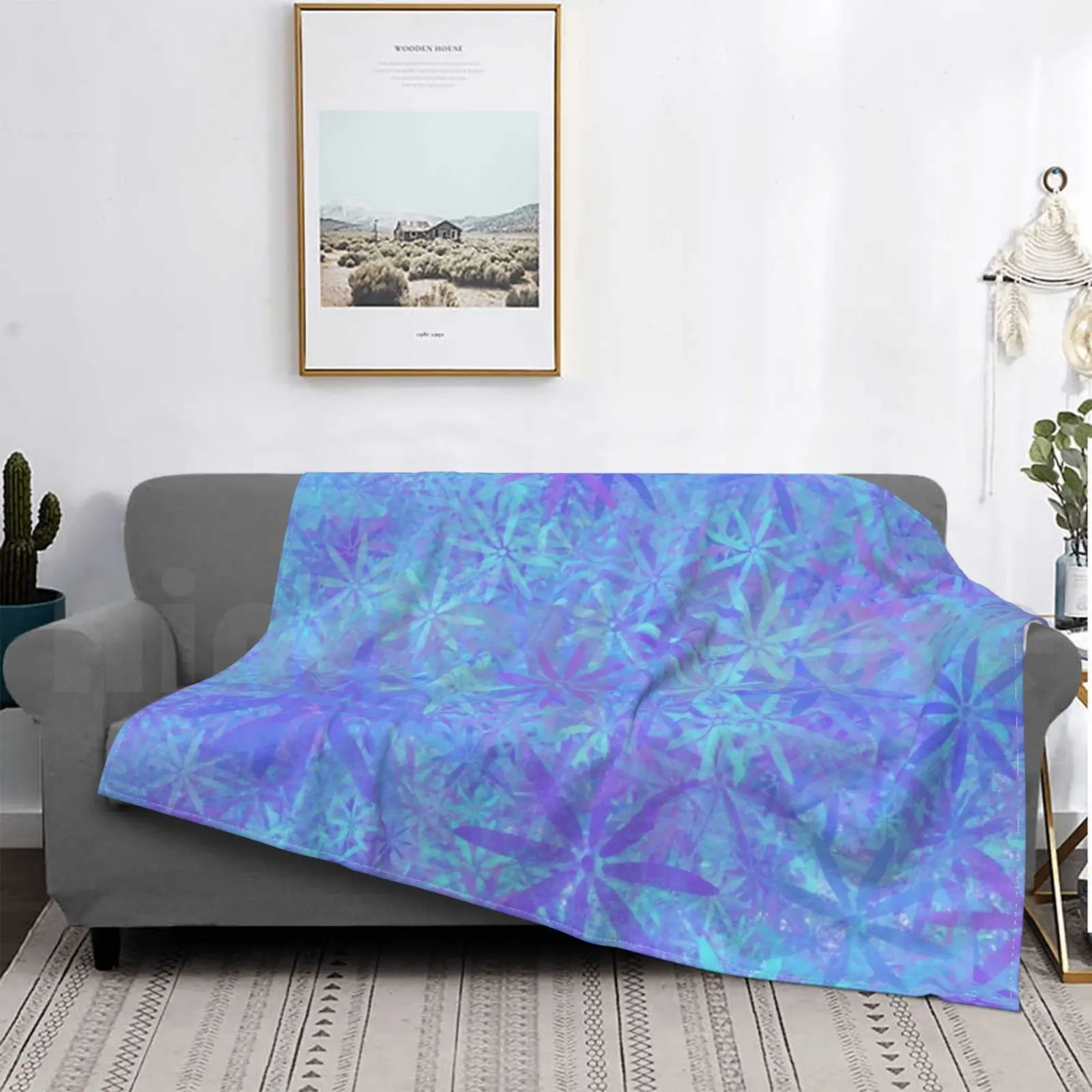 Flower Hawaii Cool Spounge Blanket Fashion Custom Flower Nature Animals Purple Teal Free Vsco Turtle Cheap