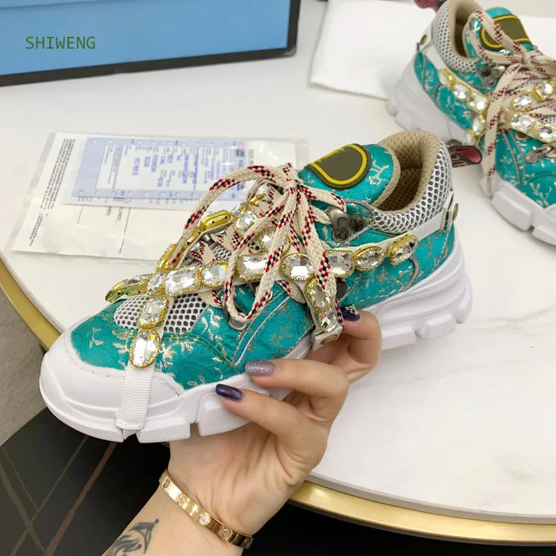 

Woemn/Мужская брендовая модная Лоскутная цветная Вулканизированная обувь повседневная обувь со стразами на шнуровке кроссовки для отдыха на ...