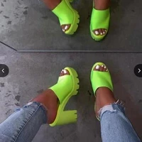 2022 summer new chunky high heels slippers sandals classic platfrom women shoes luxury pumps sexy slingback flip flops slides