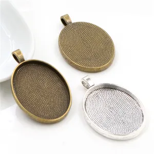 10 шт. 22x30 мм Внутренний размер Античная Посеребренная бронза простой стиль Камея Кабошон основа Установка Подвески ожерелье результаты