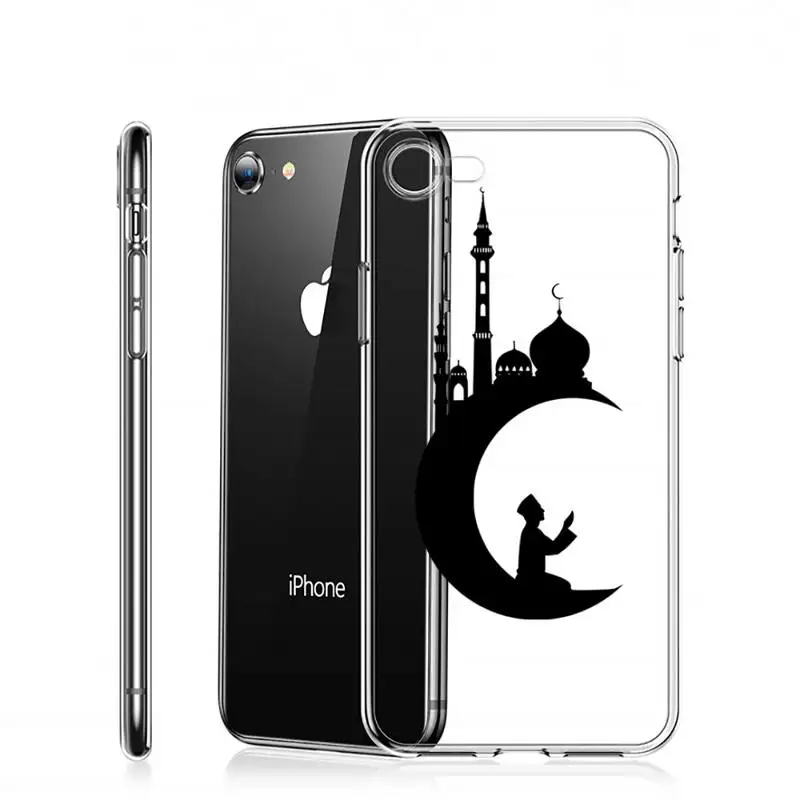 

Muslim mosque Moon pattern Phone Case Transparent for iPhone 6 7 8 11 12 s mini pro X XS XR MAX Plus high quality capa shell