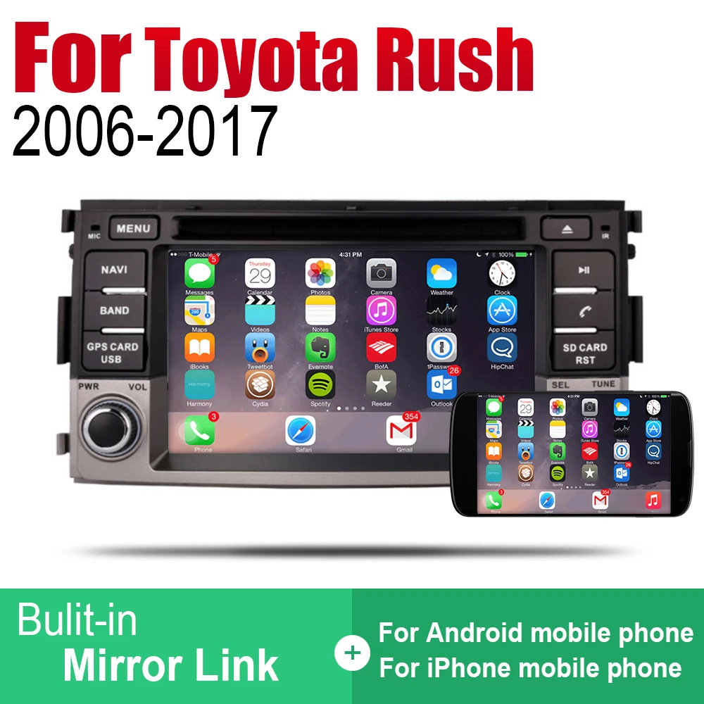 Автомагнитола ZaiXi 2 Din Android DVD для Toyota Rush 2006 ~ 2017 автомобильный мультимедийный плеер