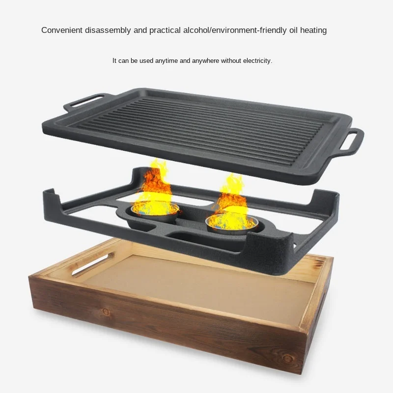 

Portable BBQ Grill Korean Japanese Barbecue Grill Charcoal BBQ Oven Household Non-stick Cooking Tools WF