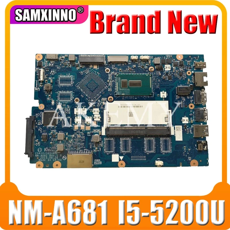 

For Lenovo Ideapad 100-15IBD Laptop Motherboard 5B20K25458 SR23Y I5-5200U CG410/CG510 NM-A681