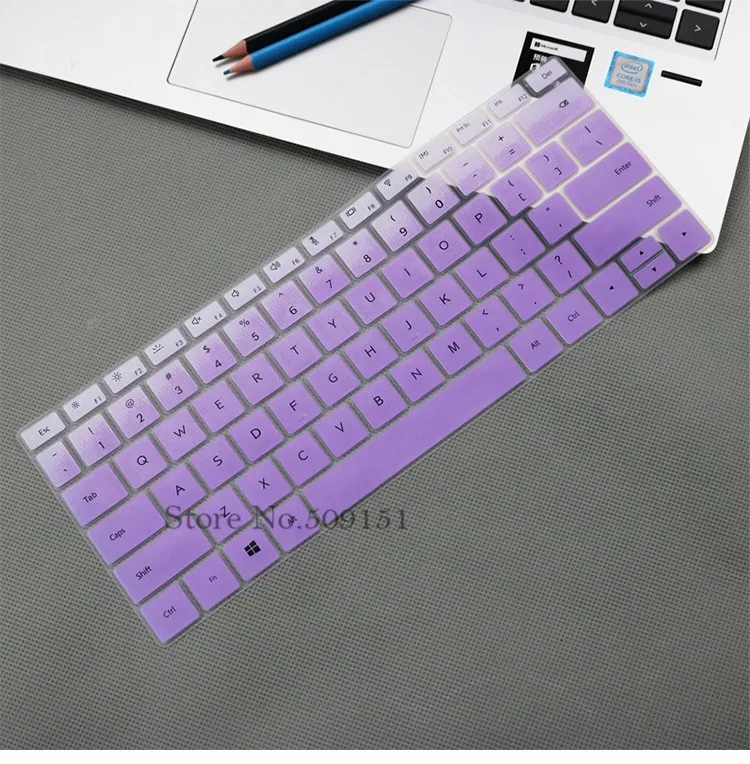 Gradual purple Цветной силиконовый чехол-клавиатура для ноутбука, защитный чехол для huawei Matebook 13 Wrt W19 W29 Wrt-W19 Wrt-W29 - Цвет: Gradual purple