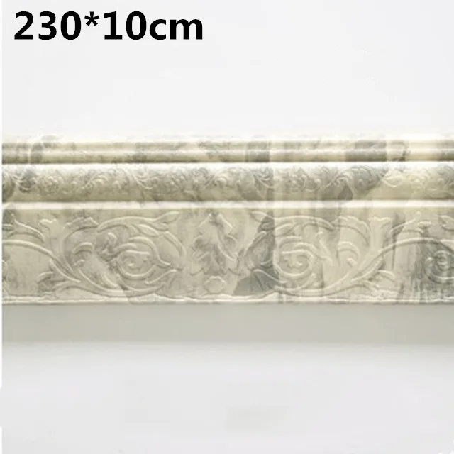 10cm 2,3 м водостойкая Наклейка на стену, верхний угол, линия на стену, полоса на стену, линия талии, наклейка, плитка, обои, 3D декор стен - Цвет: 10cm