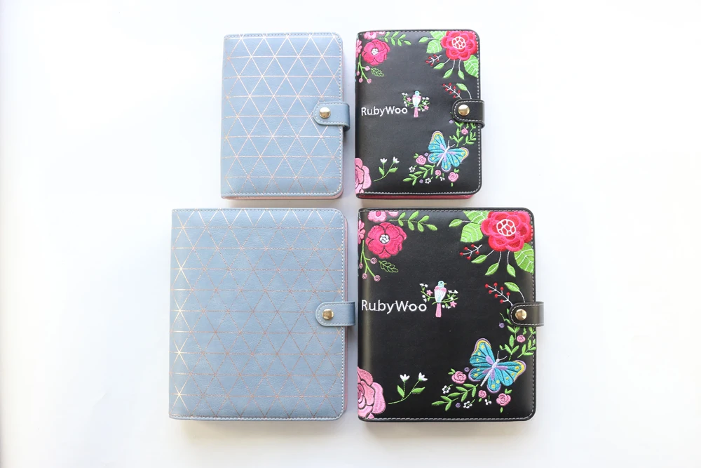 Domikee cute leather hardcover 6 rings binder planner agenda organizer office school refillable spiral notebooks stationery A5A6