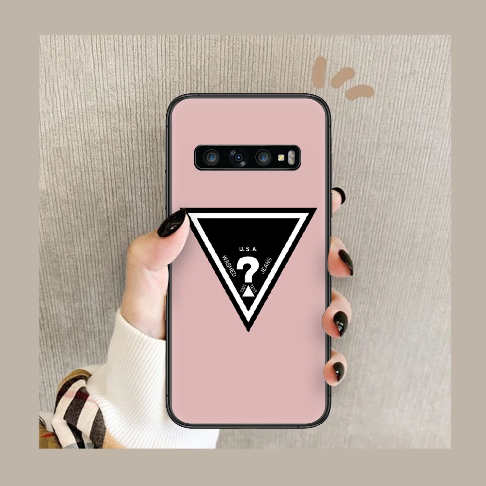 

fashion luxury brand Guass Phone Case Cover Hull For Samsung Galaxy S 7 8 9 10 e 20 FE edge uitra plus Note 9 10 20 black Cover