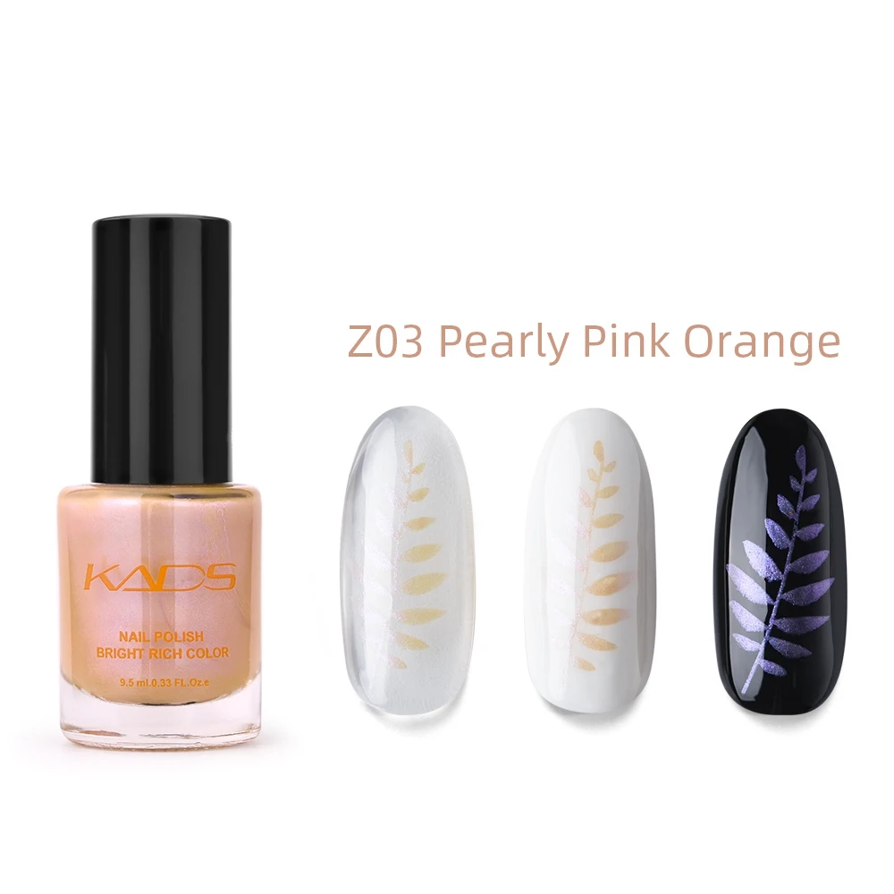 Z03 Pearl KADS, новинка, 9,5 мл, два в одном, лак для ногтей, тиснение, чистый цвет, флуоресценция, жемчуг, лак для ногтей, для тиснения, лак для ногтей - Цвет: Z03 Pearl