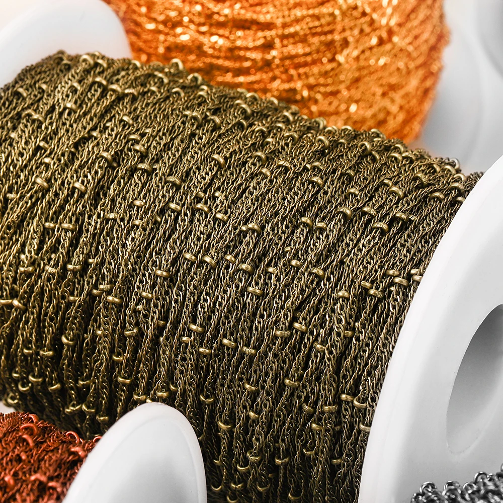 

5m/lot 1.8mmWidth Metal Ball Bead Chains Gold Sliver Color Iron Chain for DIY Necklace Bracelet Anklet Jewelry Making Supplies
