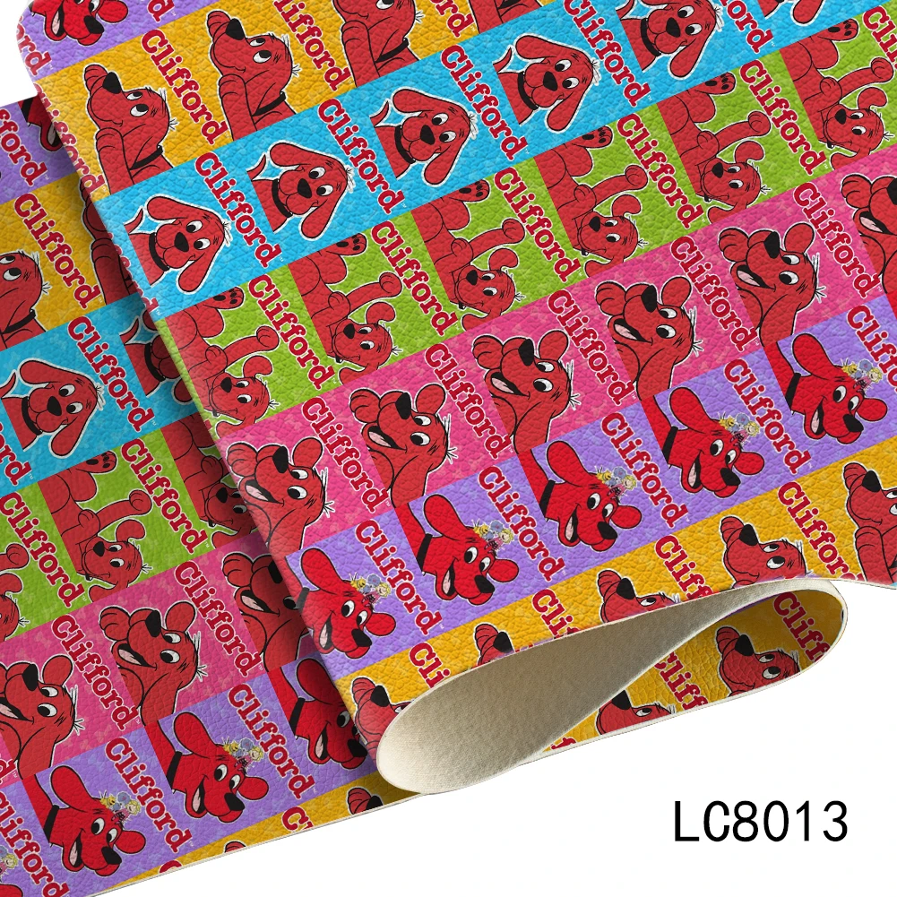 Британская комедия анимация красная собака узор искусственная кожа для DIY