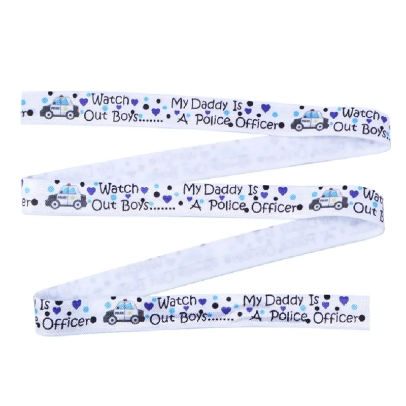 

50yards 5/8" 16mm Printed Fold Over Elastic FOE Ribbon for DIY Hairbows Materials Handmade Hair Tie Accessories