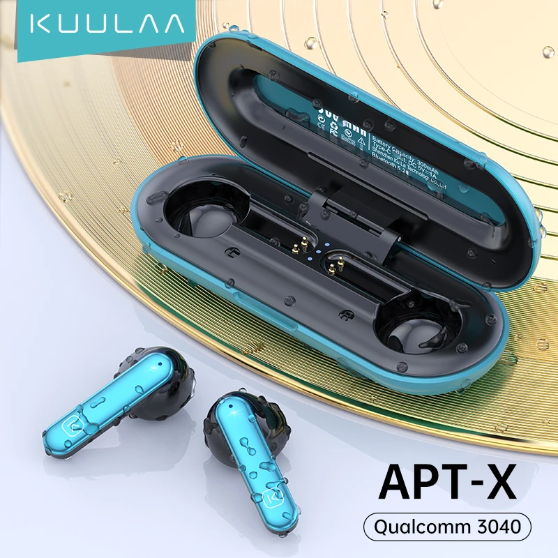 Fones de Ouvido sem Fio Cancelamento de Ruído Toque de Impressão Ipx5 à Prova Kuulaa Verdadeiro Bluetooth 5.2 Enc Aptx hd Estéreo Digital Dwaterproof Água Qcc 3040