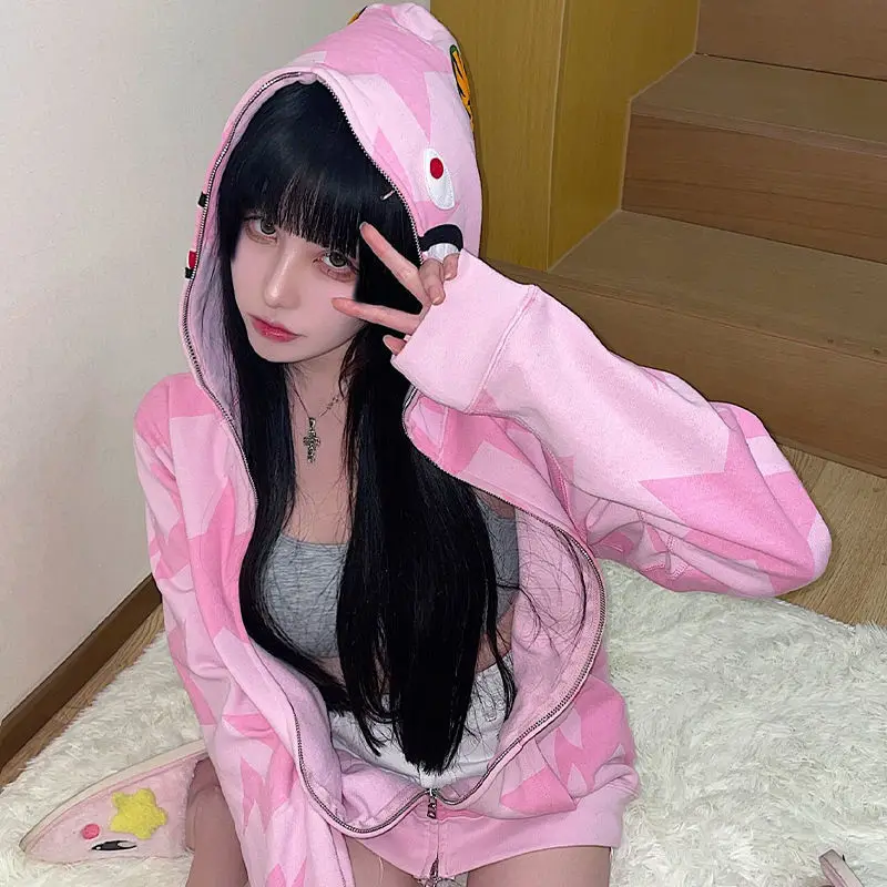 

Новинка 2021, корейский Свободный кардиган, Женская куртка, кардиган, женская уличная одежда унисекс, женская готическая куртка, корейские па...