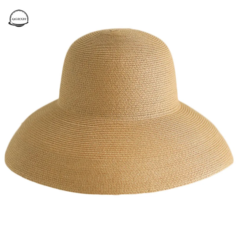 

2021 New Vintage Foldable Ladies Sun Hats The Beach Hat Big Wide Along Holiday Fisherman Cap UV Resistant Panama Hat Women