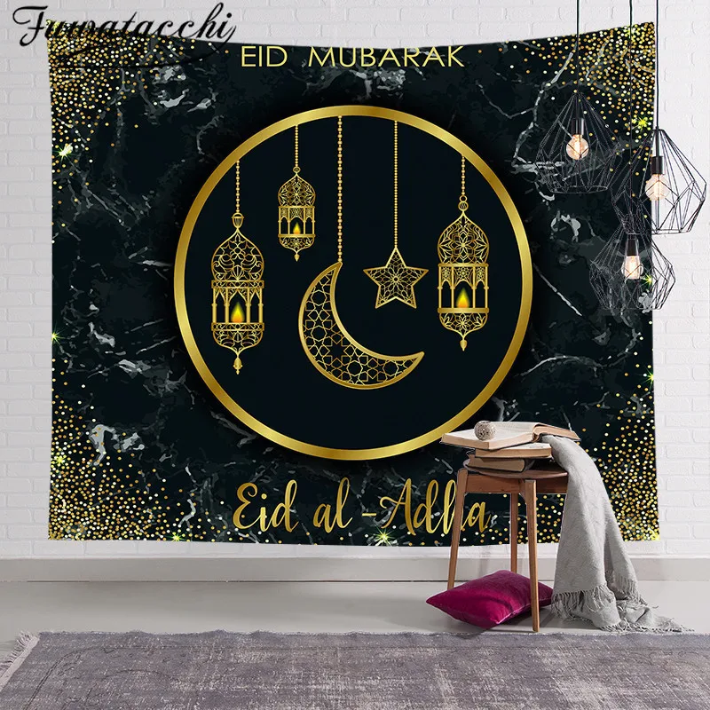 

Fuwatacchi Muslim Castle Wall Hanging Tapestry Traveling Camping Oil Painting Pattern Boho Tapestry Yoga Pad Sleeping Tapestries