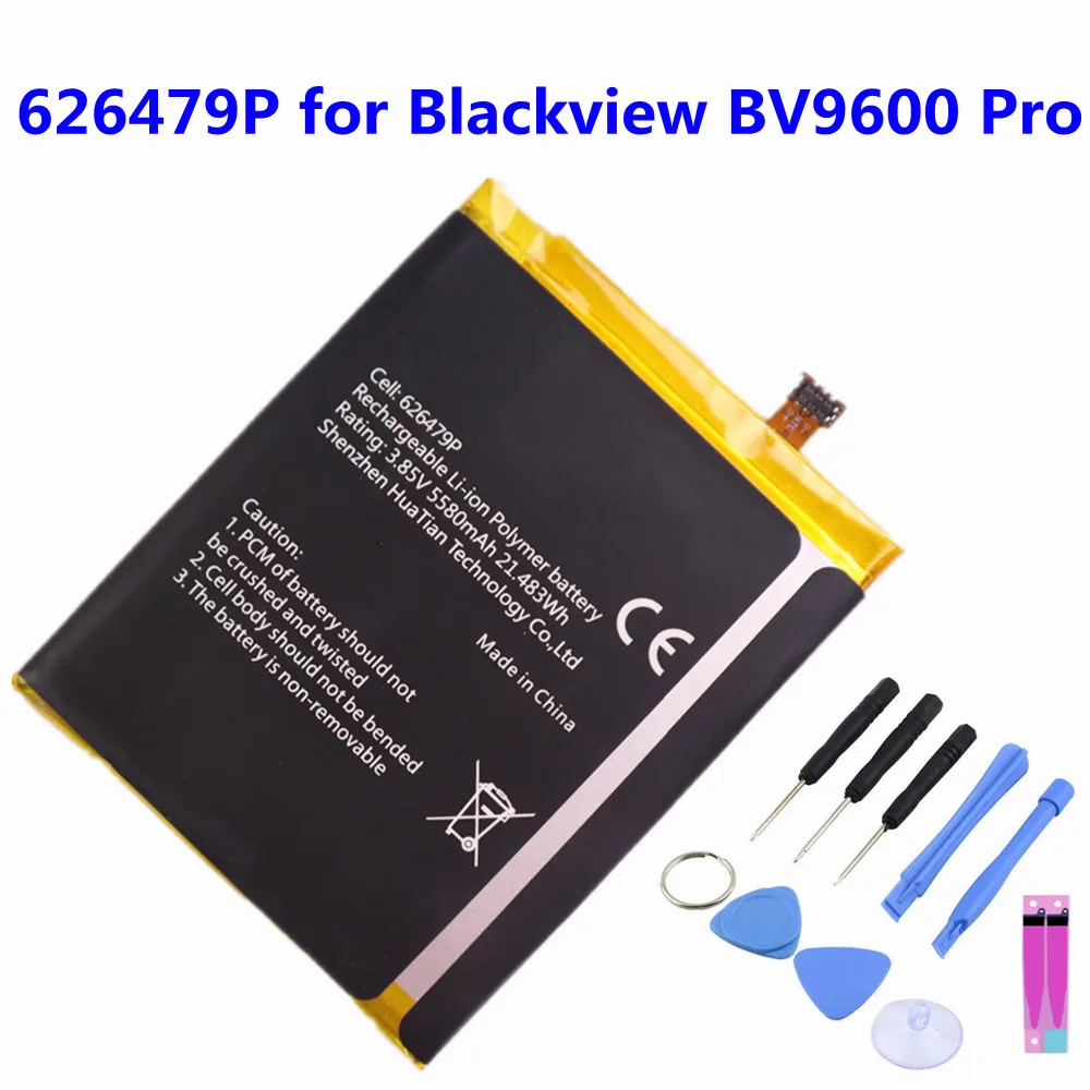 

BV9600 Pro Phone Battery For Blackview BV9600 Pro Battery 626479P 5580mAh High Quality Batteries + Tools