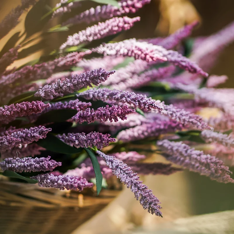 

Handmade Artificial Flowers Beautiful Senaque Lavender Long Branch Decorative Fake Flowers Home/Party/Holiday Decor