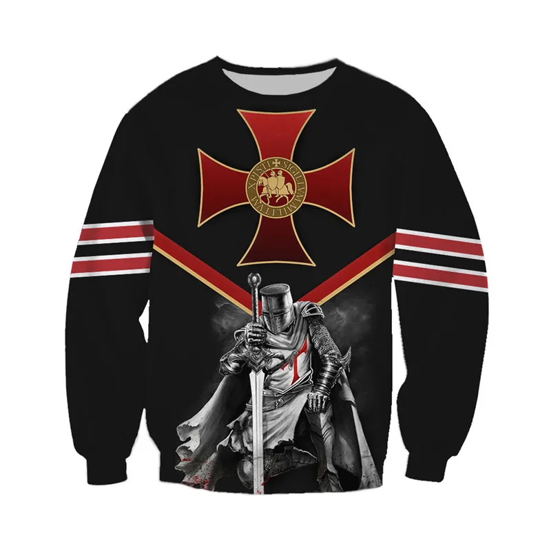 

New Fashion Harajuku Sweatshirt 3D All Over Printed Knight Templar Hoodie/Zip Hoodie Unisex Casual Sportswear N014
