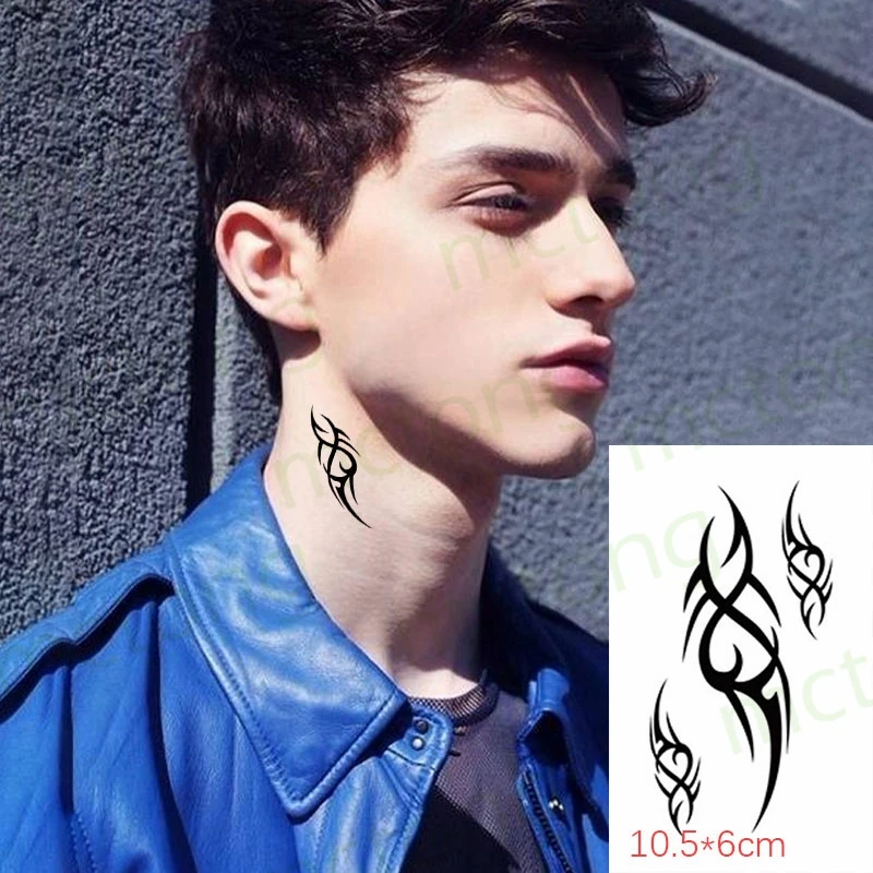 Водонепроницаемый временная татуировка стикер Черный и белый Тотем поддельный