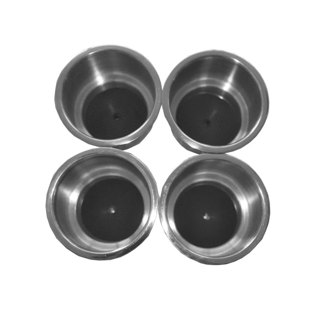 

4 Pcs Stainless Steel Cup Drink Holder Self draining Recessed Cup Holder With Drain For Marine Boat RV Camper