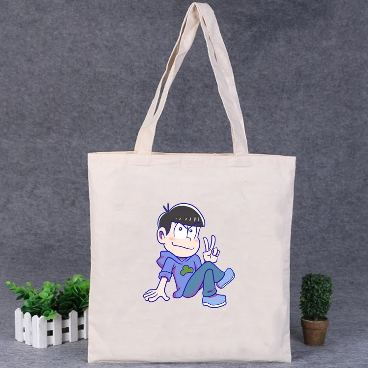 

anime Osomatsu Printed Shopping Bag Women Canvas Shoulder Bag Female Large-capacity Handbags Graphic Tote Harajuku Shopper Bag