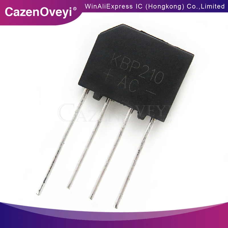 

10pcs/lot bridge rectifier 1000V 2A DIP KBP210 KBP210G In Stock