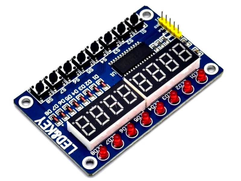 

TM1638 LED Display Module 16 Keys 7 Segment 8Bit Digital Display Button TM1638 Driver Board LED Digital Tube For Arduino DIY