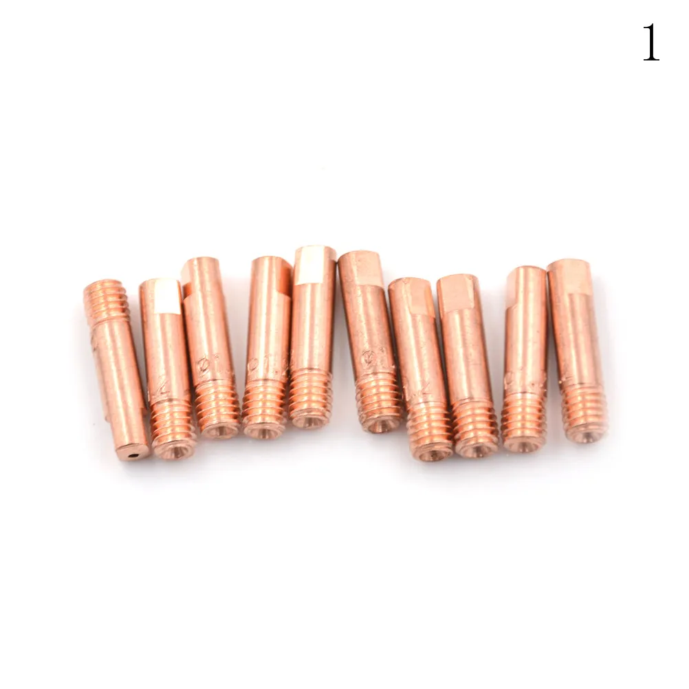 

10PCS MB-15AK M6*25mm MIG/MAG Welding Torch Contact Tip Gas Nozzle 1/1.2mm